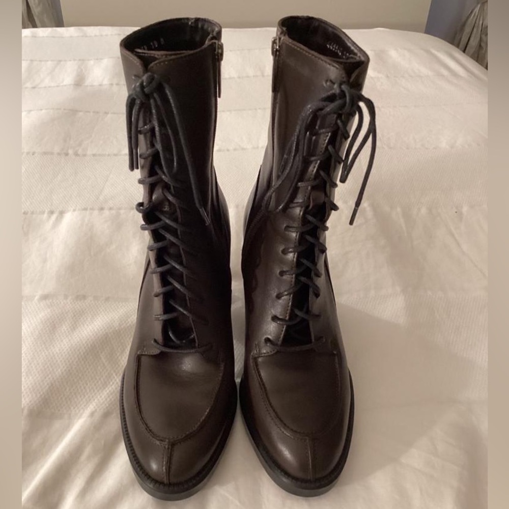 Aquatalia Italian Leather Heeled Combat Boot